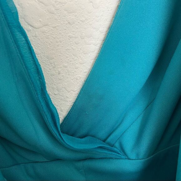 Tadashi Collection Teal Silk Multi Layer Dress - Picture 12 of 12